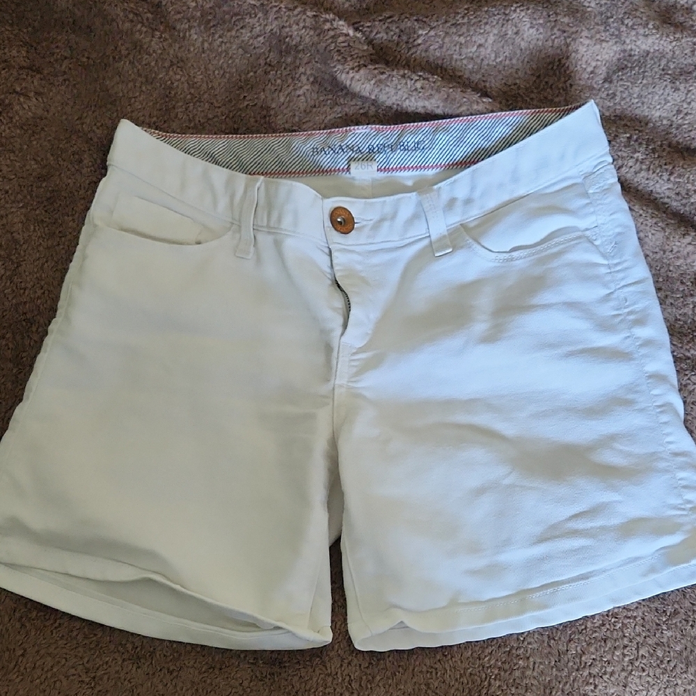 Banana Republic White Bermuda Shorts Classic Cotton Blend